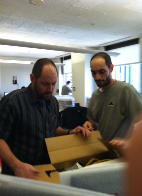 Fred and Jason packing up on the 21st floor.